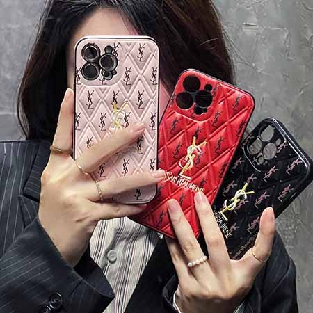 ysl 革 iphone 15 スマホケース